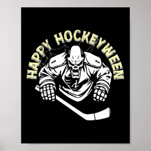 Póster Jugador de Hockey Aterrador Feliz Hockeyween Hocke