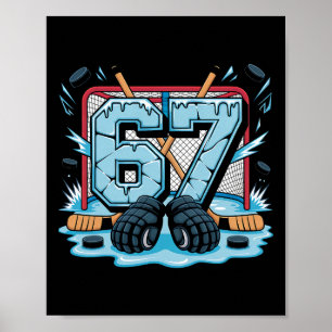 Póster Jugador de hockey con meme de drip número 67