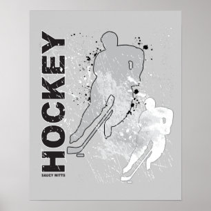 Póster Jugador de hockey de doble visión (macho)
