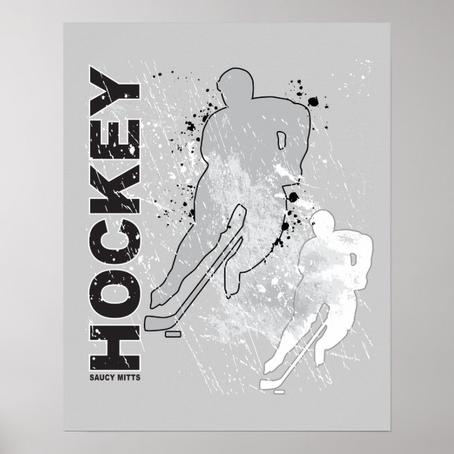 Póster Jugador de hockey de doble visión (macho) (Frente)