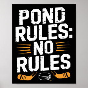 Póster Jugador de Hockey de Estanque Reglas de Shinny de 