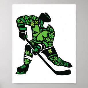 Póster Jugador de Hockey Día de San Patricio - Espíritu d