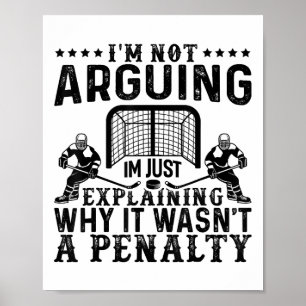 Póster Jugador de hockey discute el regalo de un divertid