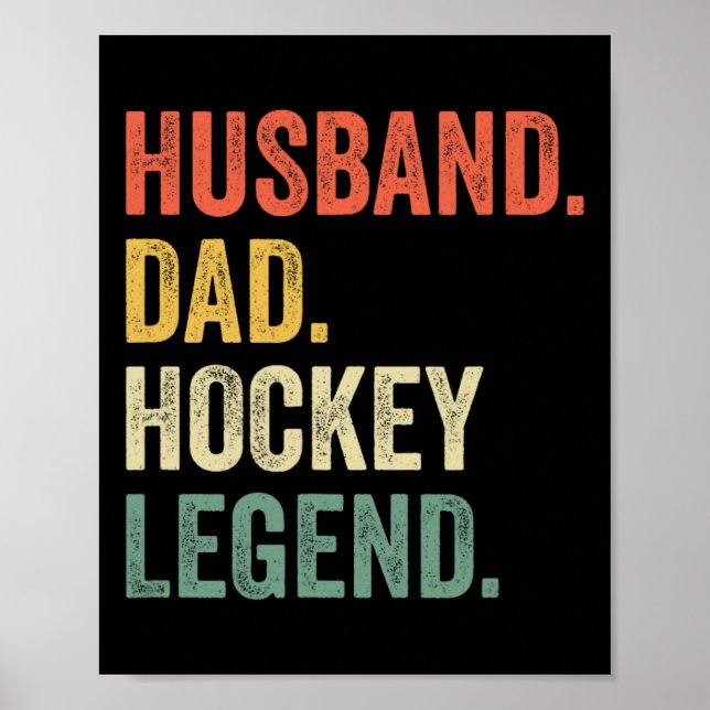 Póster Jugador de hockey divertido esposo papá leyenda de (Frente)