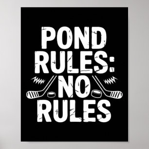 Póster Jugador de Hockey en Laguna Sin Reglas Shinny