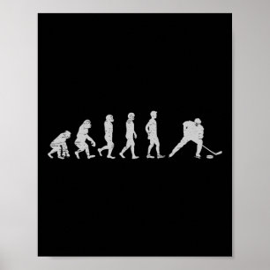 Póster Jugador de Hockey Evolución Disco Red Gol Portero