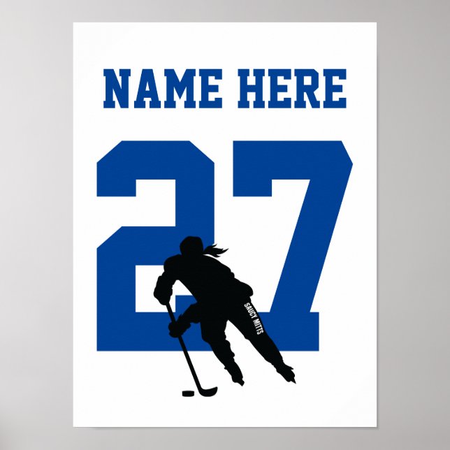Póster Jugador de hockey personalizado femenino número az (Frente)