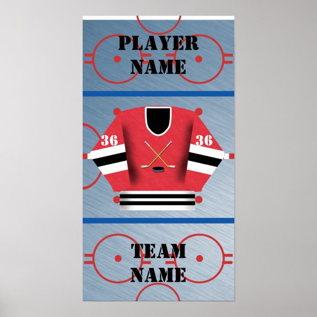 Póster Jugador de hockey Poster Jersey (Frente)