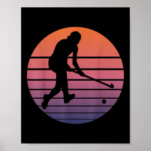 Póster Jugador de Hockey sobre Césped con Palo de Hockey