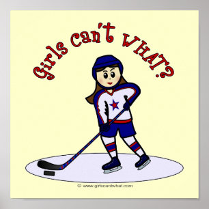 Póster Jugador de hockey sobre Chicas ligeros
