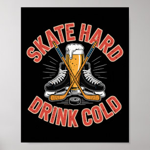 Póster Jugador de hockey sobre hielo amante de la cerveza
