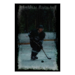 Póster Jugador de Hockey sobre Hielo Calentando