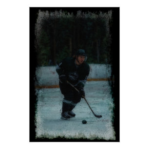 Póster Jugador de Hockey sobre Hielo Calentando