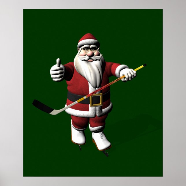Póster Jugador de hockey sobre hielo de Santa Claus (Frente)