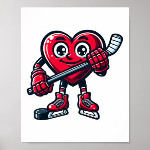 Póster Jugador de hockey sobre hielo el día de San Valent
