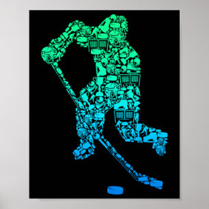Póster Jugador de Hockey sobre Hielo Jóvenes Hombres Niño