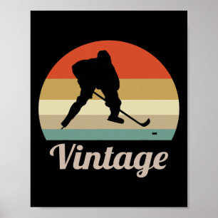 Póster Jugador de Hockey sobre Hielo Palos Disco Deportes