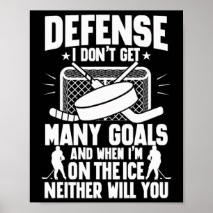 Póster Jugador de Hockey sobre Hielo Portero Defensa No M