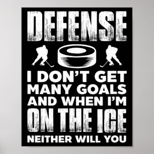 Póster Jugador de Hockey sobre Hielo Portero Defensa No M