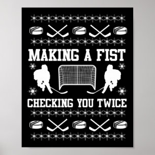 Póster Jugador de Hockey sobre Hielo Vintage Entrenador A