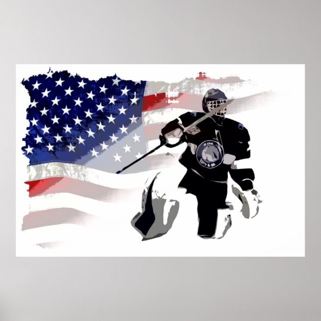 Póster Jugador de hockey y Poster de la bandera estadouni (Frente)