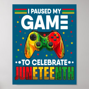 Póster Jugador de Juneteenth pausó videojuego 19 de junio