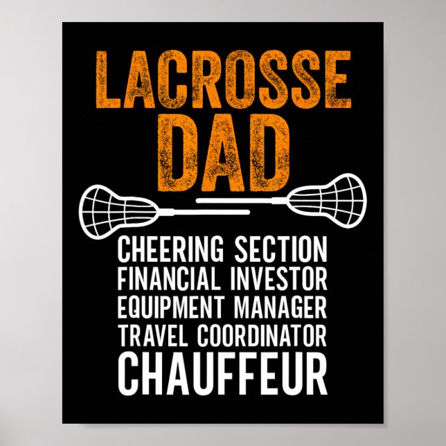 Póster Jugador de Lacrosse Dad animando a la sección Funn (Frente)
