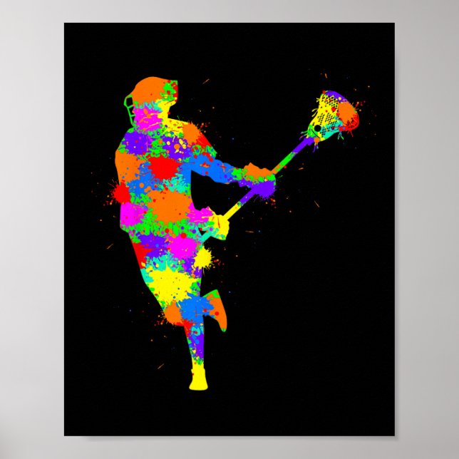 Póster Jugador de Lacrosse Niños Jóvenes (Frente)