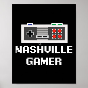 Póster Jugador de Nashville Ciudad de 8 bits