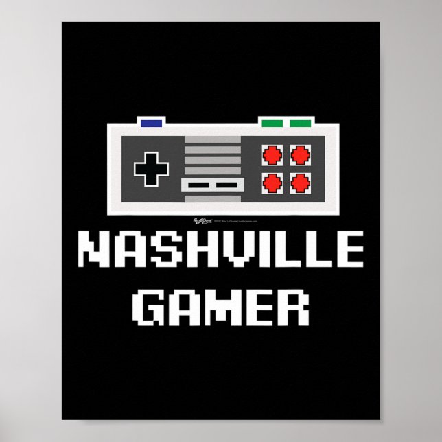 Póster Jugador de Nashville Ciudad de 8 bits (Frente)