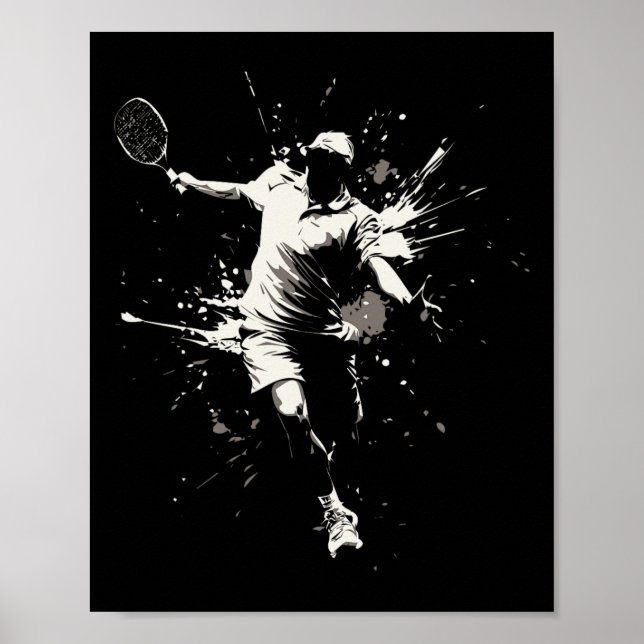 Póster Jugador de Nett Court Game Paint Splash Dminton Bo (Frente)