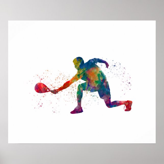 Póster Jugador de pádel en acuarela (Frente)