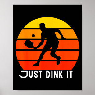 Póster Jugador de pickleball dink vintage anciano abuelo 
