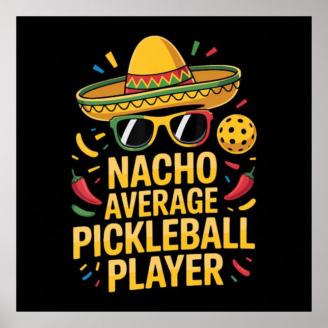 Póster Jugador de Pickleball No Promedio (Frente)