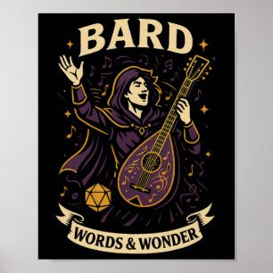 Póster Jugador de Rpg Rd D20 Dados Nerdy Geek Hombres Muj