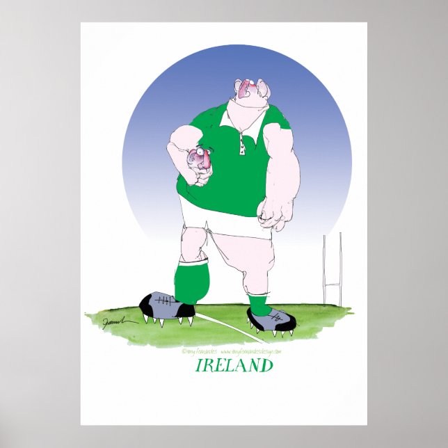 Póster jugador de rugby irlandés, tony fernandes (Frente)