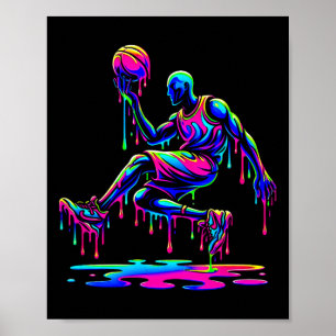 Póster Jugador de Sketll salta helado goteante líquido qu