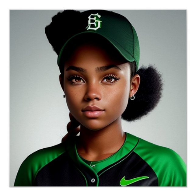 Póster Jugador de Softball All American (Anverso)