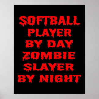 Póster Jugador de Softbol por Noche Zombie Slayer