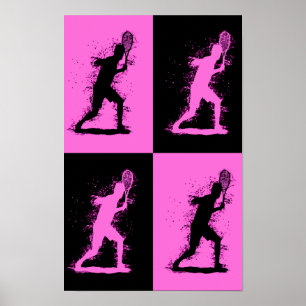 Póster Jugador de tenis abstracto - estilo acuarela 