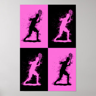 Póster Jugador de tenis abstracto - estilo acuarela 