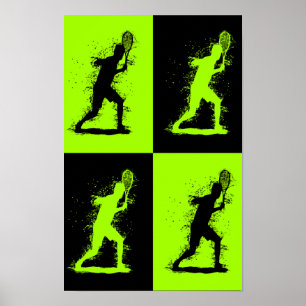 Póster Jugador de Tenis Abstracto - Estilo Acuarela - Ver