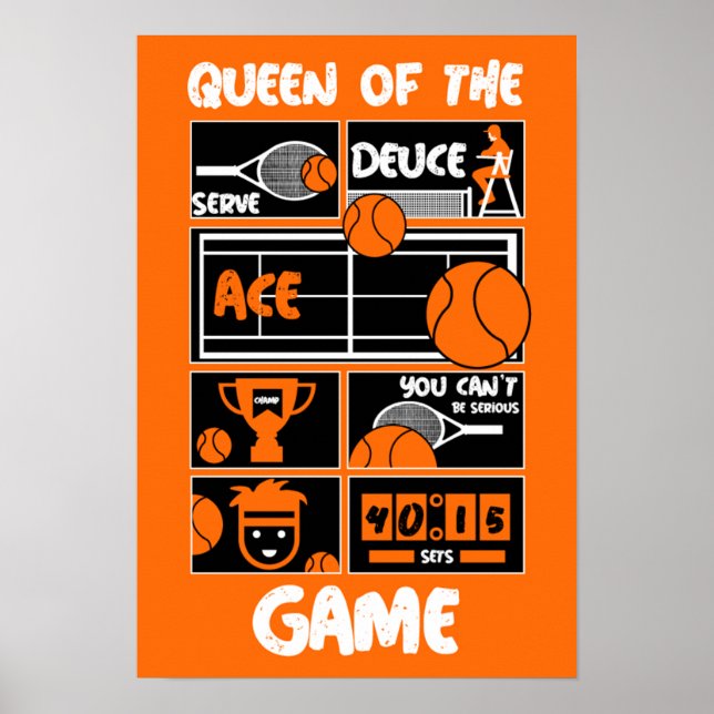 Póster Jugador de tenis Chica júnior (Frente)