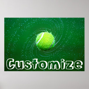 Póster Jugador de tenis Personalizado de texto Salto de t