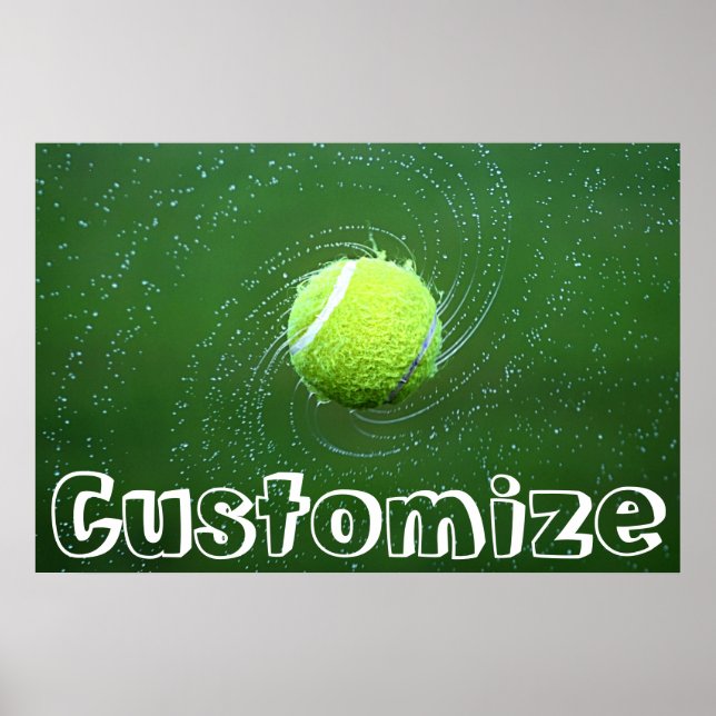 Póster Jugador de tenis Personalizado de texto Salto de t (Frente)