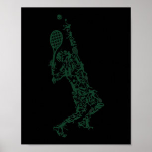 Póster Jugador de tenis T Shirt posiciona una chaqueta de