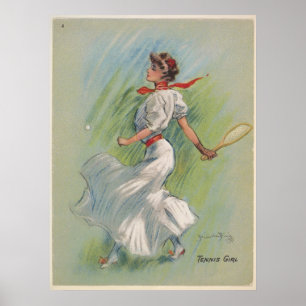 Póster Jugador de Tenis Vintage