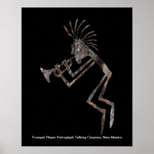 Póster Jugador de trompeta, jugador de saxofón y jugador 