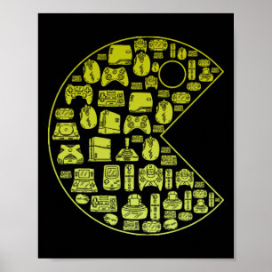 Póster Jugador de Videojuegos Clásicos 1980 Retro Milenia