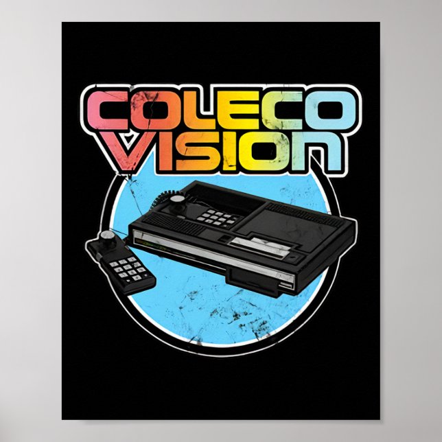 Póster Jugador de videojuegos de color retro (Frente)